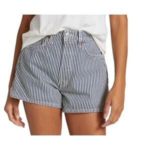 RE/DONE 90s Low Slung Hickory Stripe Button Fly Denim Shorts Women's 31